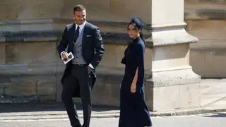 David and Victoria Beckham at the royal wedding of Prince Harry and Meghan Markle earlier in the year