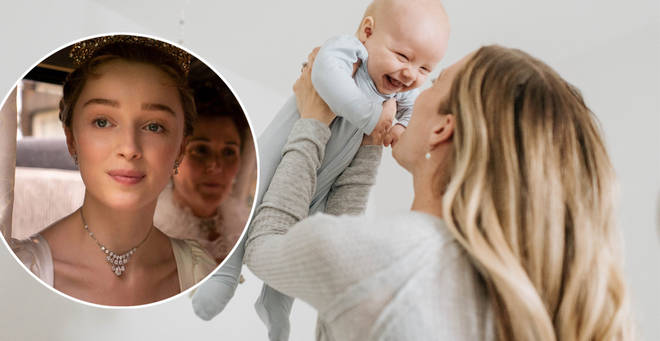 Would you name your baby after a Bridgerton character? (right: stock image)