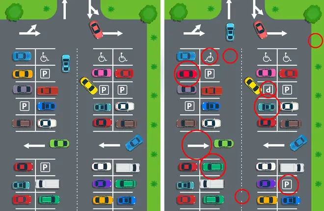 The ten differences are circled on the right... how many did you spot?