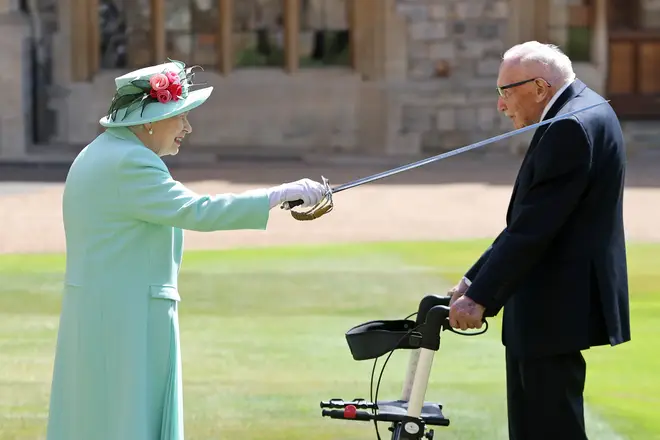 Captain Tom was knighted by the Queen last July