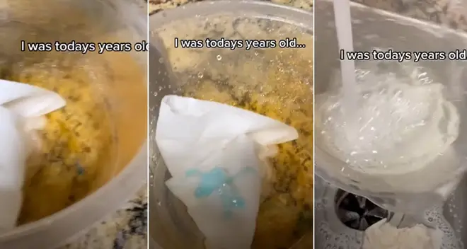 A woman has revealed how she cleans her plastic containers