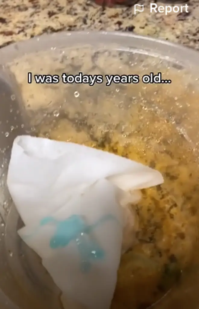 A paper towel and some soap is all you need to clean your plastic containers