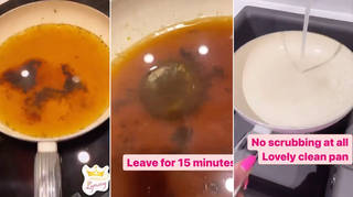 A cleaning expert has revealed how she cleans her pans with a tea bag