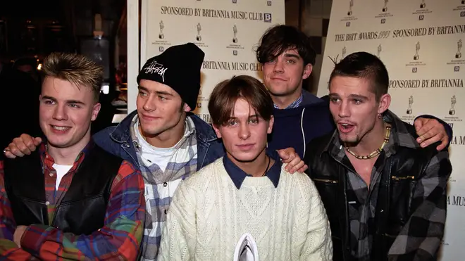 Take That in 1993 from L to R: Gary Barlow, Howard Donald, Mark Owen, Robbie Williams and Jason Orange