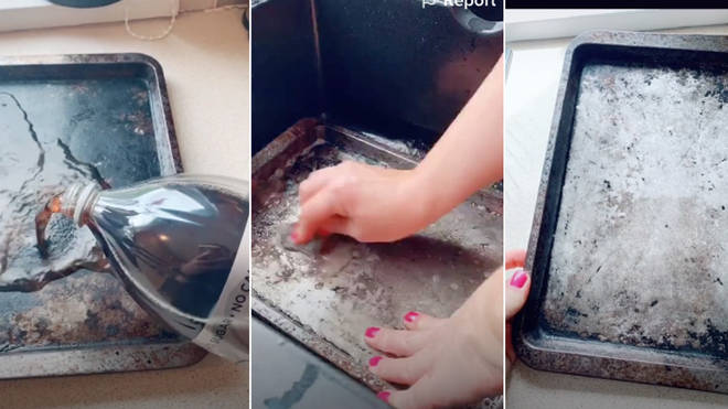 How to clean your baking tray with Diet Coke