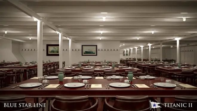 The third class dining area on Titanic II