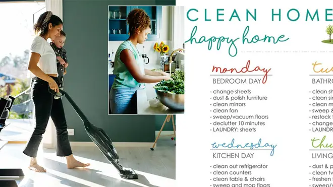 A woman has shared a cleaning schedule she follows at home
