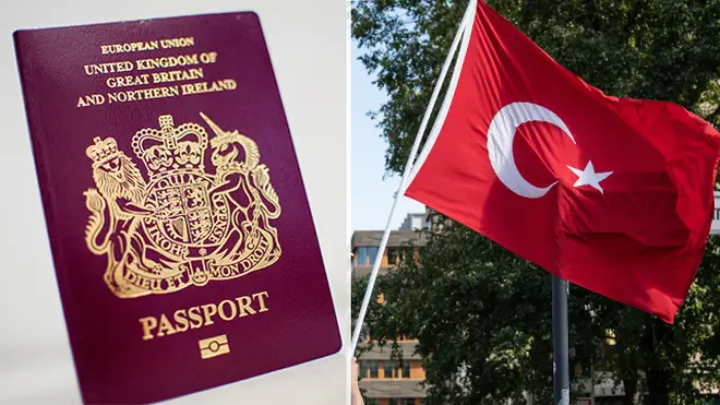 British passport and Turkish flag