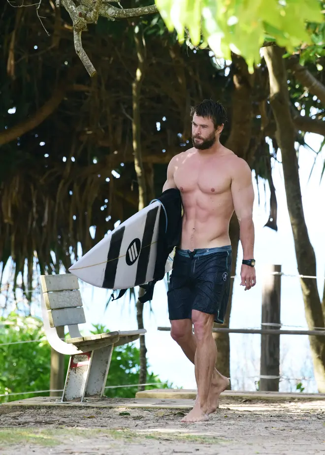 Chris Hemsworth Surfing