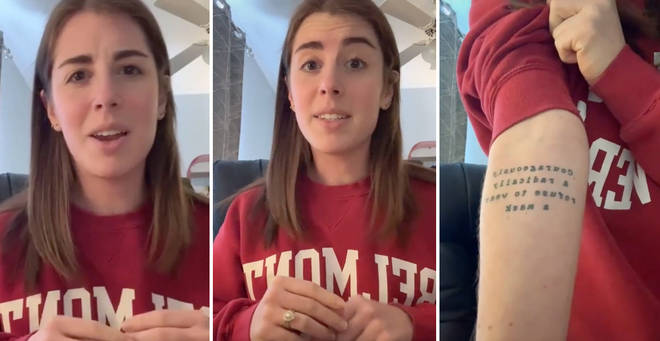 The woman unveiled her tattoo on TikTok