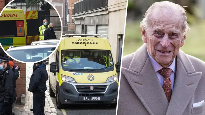 Prince Philip was taken to another hospital today via ambulance