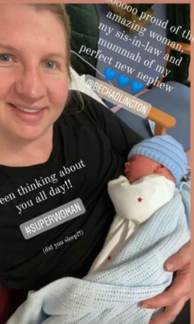 Rebecca Adlington has shown off her newborn baby on Instagram