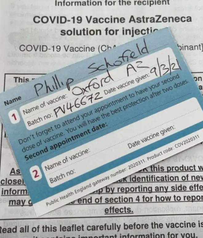 Phillip Schofield shared his Covid card on This Morning