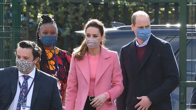 Prince William and Kate Middleton put on brave faces for a royal engagement today