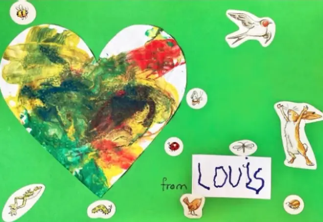 Prince Louis also created a card for Mother's Day