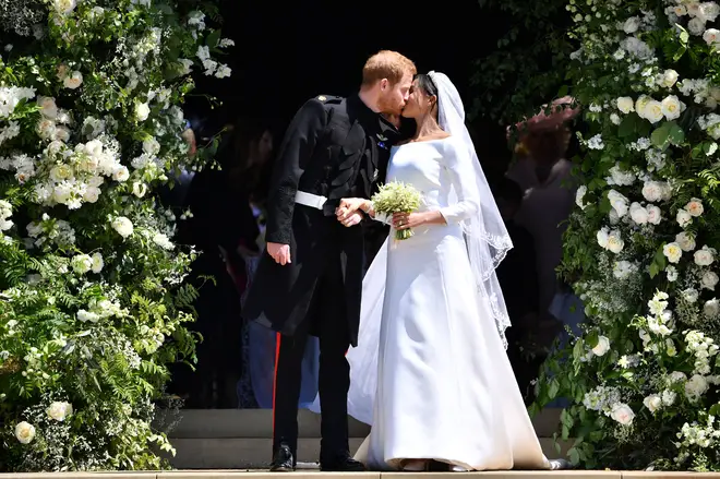 Meghan Markle and Prince Harry on their wedding day