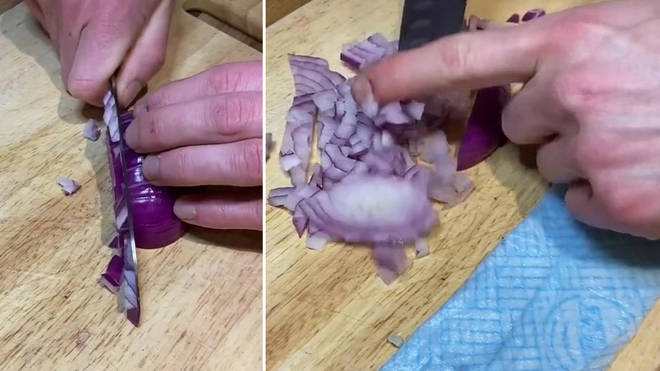 A man has shared his hack for cutting onions