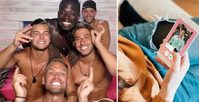You can now apply to be on Love Island on Tinder (right: stock image)