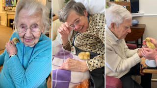 These care home residents have been treated to some fluffy company