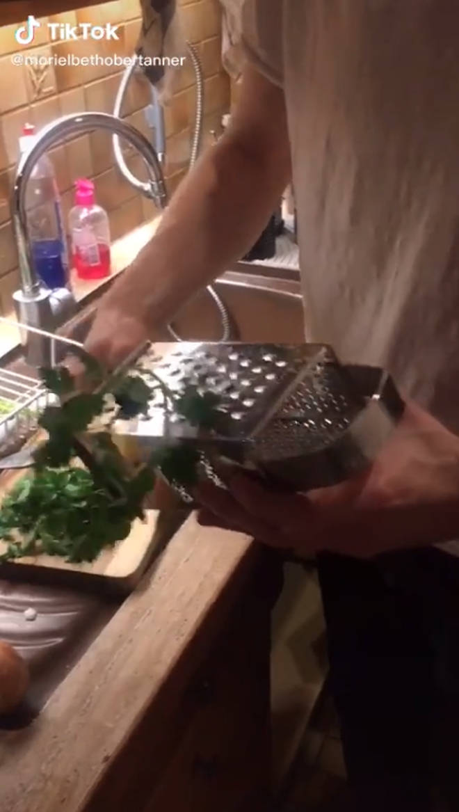 The hack can be used when prepping parsley and coriander