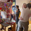 Heartwarming moment elderly couple are reunited for their 65th wedding anniversary after a year apart