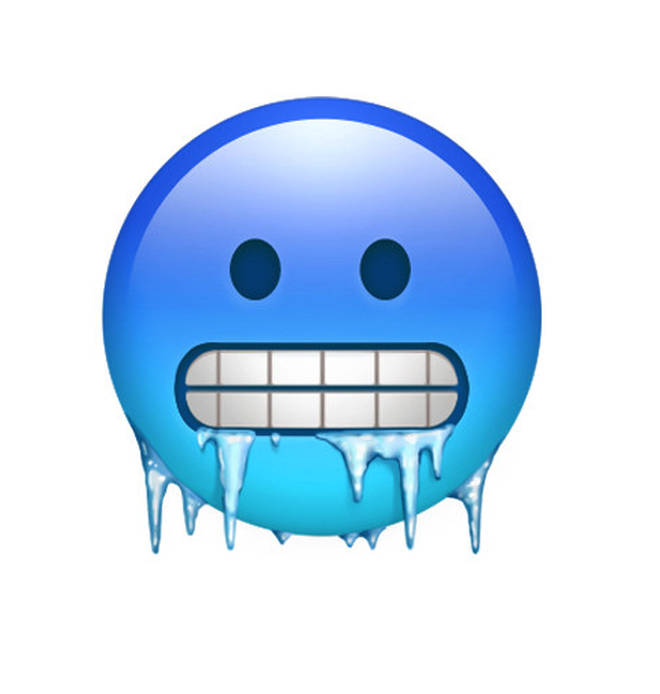 This frosty emoji is perfect for the winter