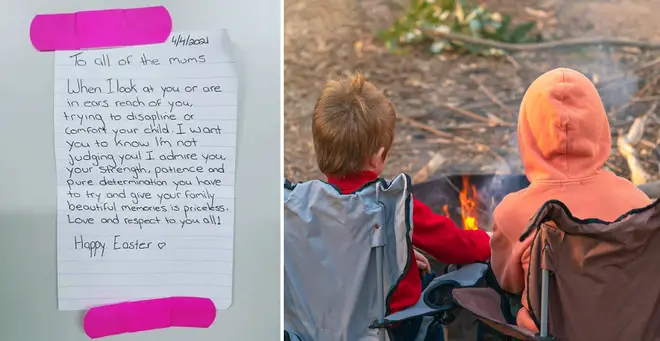 The heartwarming note was shared to Facebook (right: stock image)