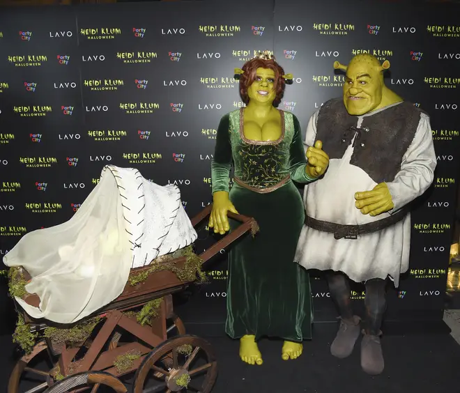 Heidi Klum and her boyfriend Tom Kaulitz went as famous ogres Shrek and Princess Fiona