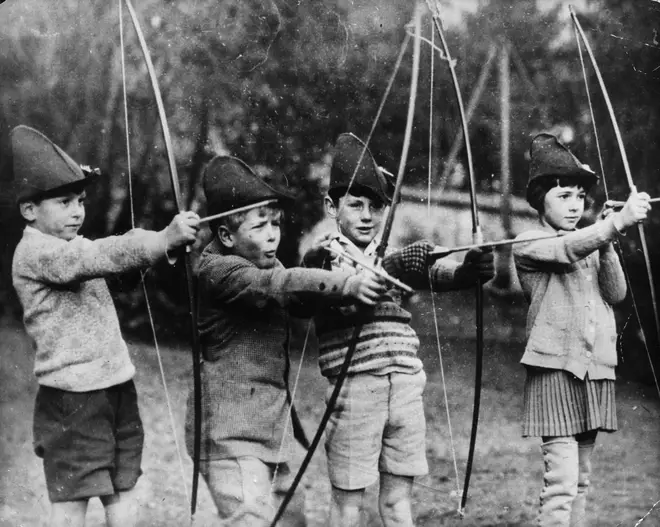 Prince Philip (second from the left) plays with his school friends in 1929