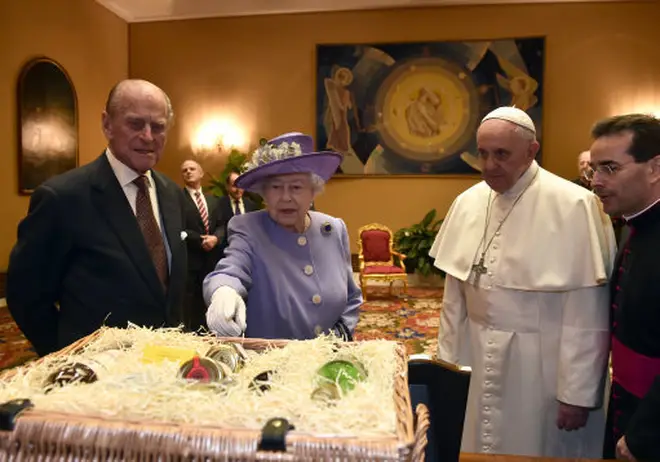 Prince Philip and the Queen on a visit to the Vatican in 2014