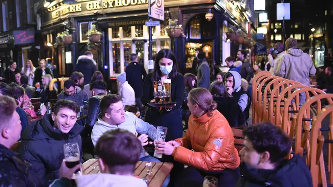 Pubs in England were allowed to open for the first time since January