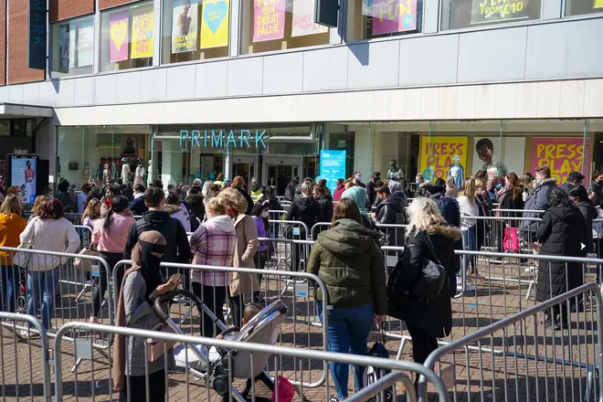 Eager shoppers have been queuing outside Primark stores across England and Wales