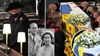 The Queen left a handwritten note on Prince Philip's coffin 'signed with a sweet pet name'