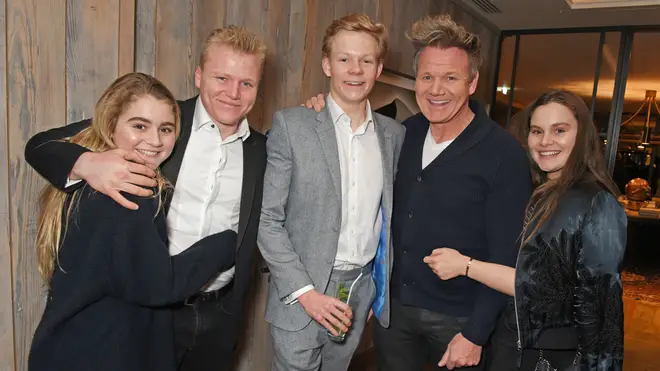 Gordon Ramsay with his eldest children