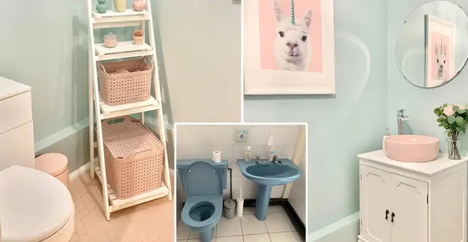 Emily gave her bathroom an incredible pastel makeover