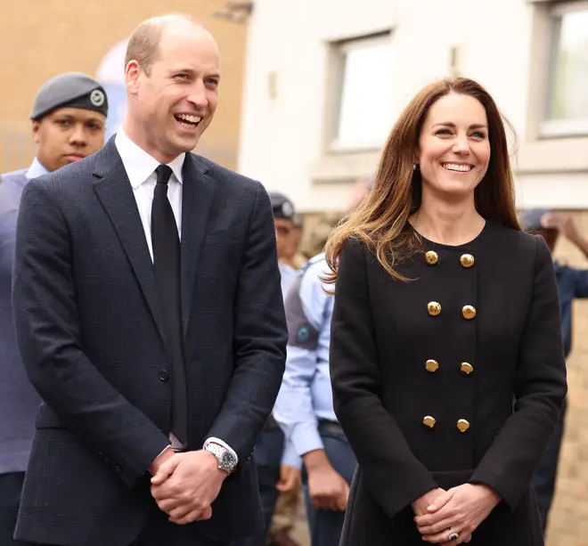 The Duke and Duchess of Cambridge dressed in black as their mourning period continues