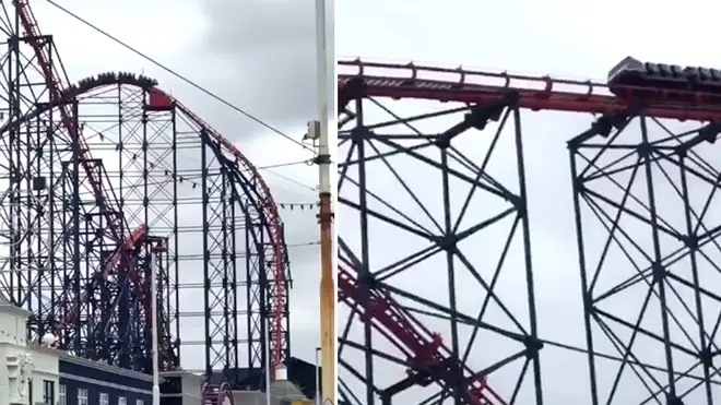 A rollercoaster broke down in Blackpool