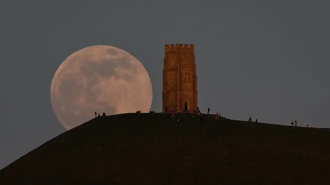 The moon in Glastonbury, England, last night