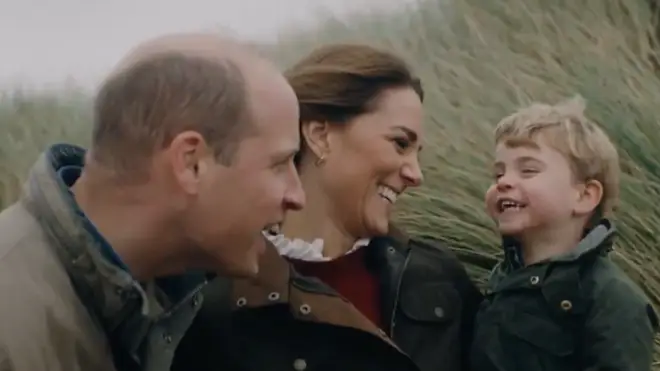 Prince Louis appears to be finding his voice as he chats to William and Kate on the beach