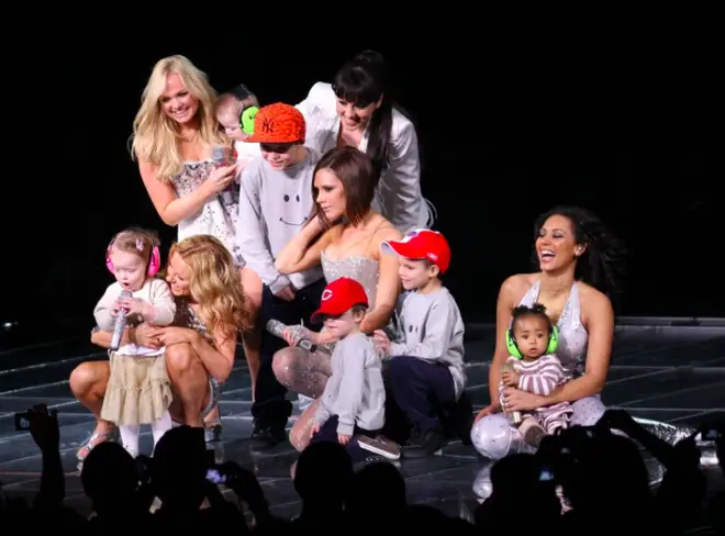 The Spice Girls got their children on stage for 'Mama'