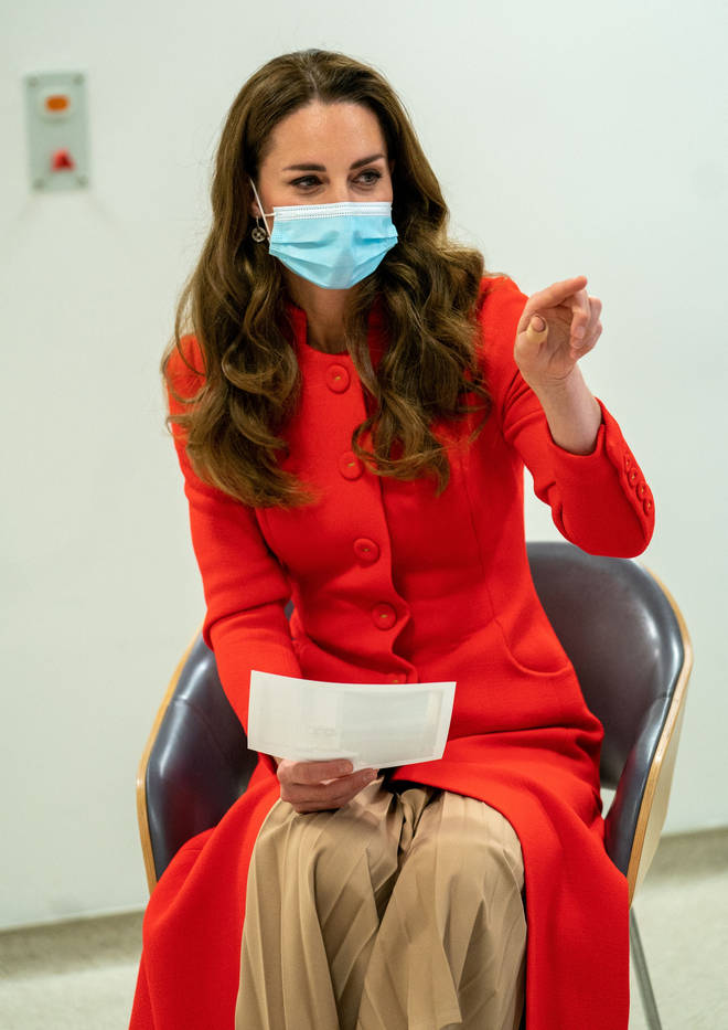 Kate Middleton also visited the Royal London Hospital where she spoke to staff about working throughout the pandemic