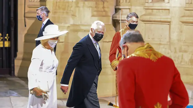 Prince Charles and Camilla joined the Queen in Westminster today