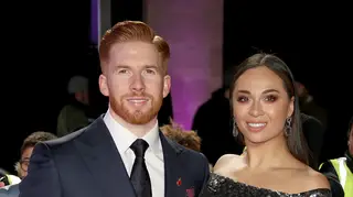 Neil and Katya Jones put on a brave face at the Pride of Britain Awards last week