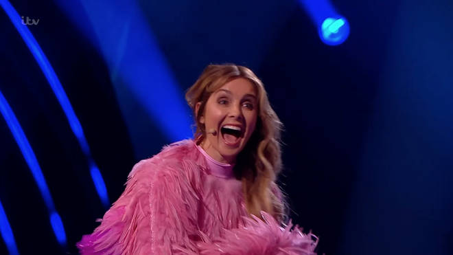 Louise Redknapp was behind Flamingo's mask!