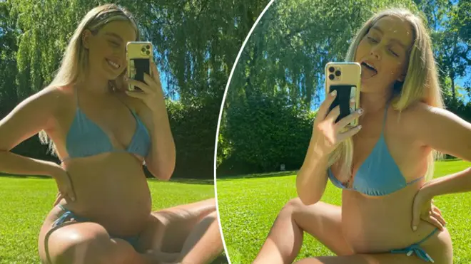Perrie Edwards has shown off her growing baby bump