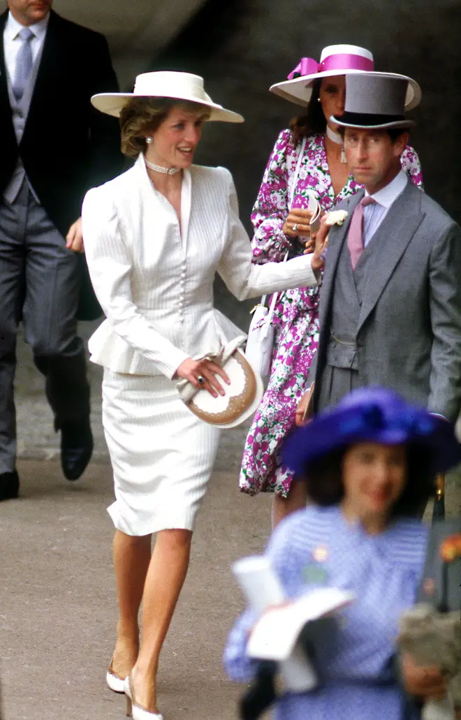 Princess Diana looked incredible in this tailored skirt and peplum jacket