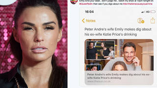 Katie Price has hit out at Peter Andre's wife Emily