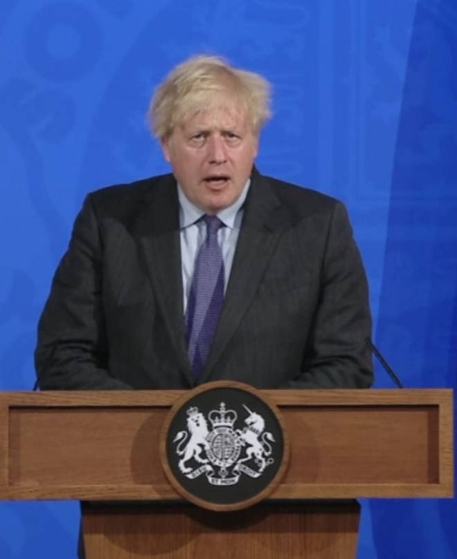 Boris Johnson spoke from Downing Street this evening