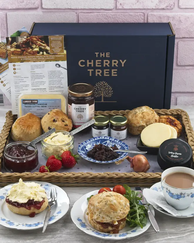 This delicious afternoon tea kit comes with clotted cream, cheese and scones