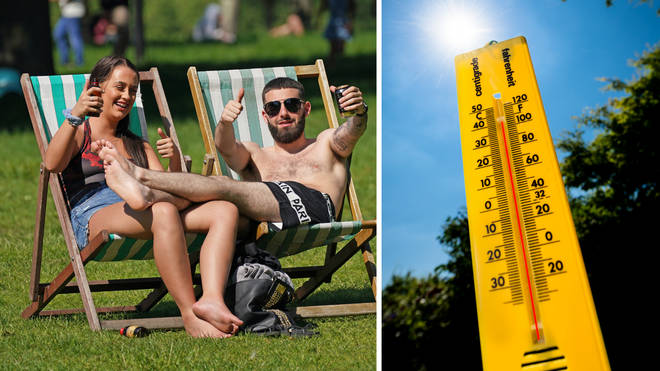 The hot weather will continue in some parts of the country today (right: stock image)